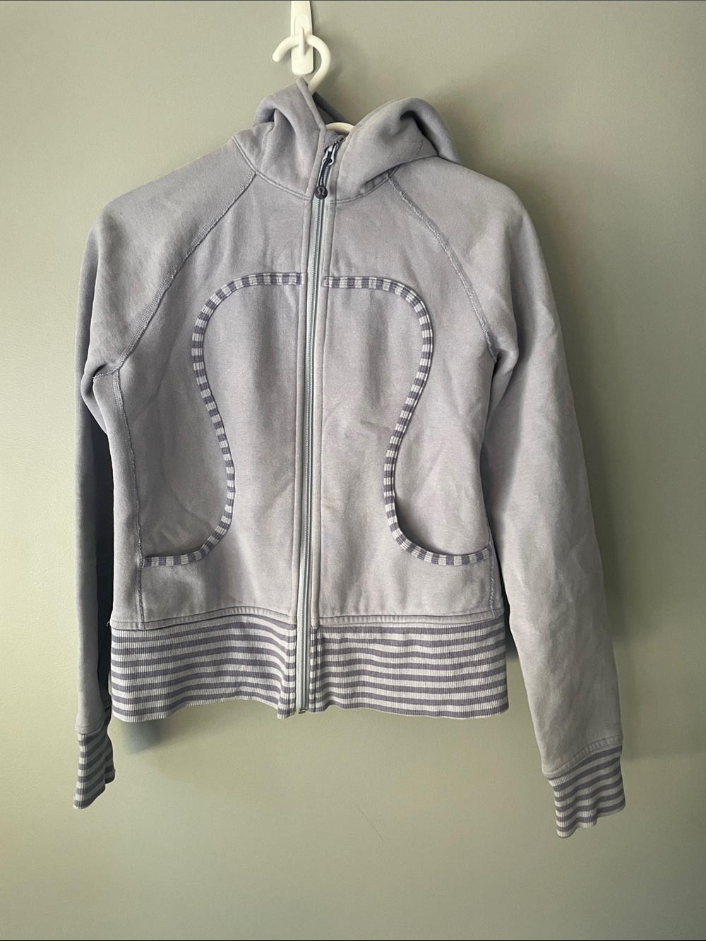 lululemon athletica Light Gray Hooded Zip Sweatshirt